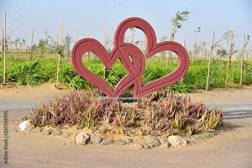Photography Love lake at Al Qudra, Manmade Lake at the Al Qudra Desert, Dubai, United Arab E