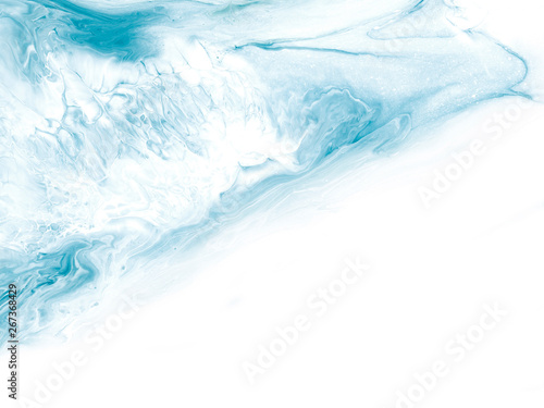 Blue creative abstract hand painted background, marble texture, abstract ocean