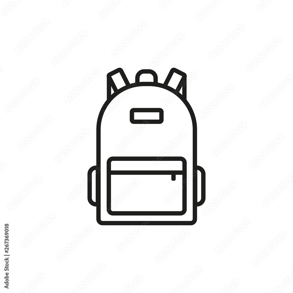 Backpack icon. Line style. Vector. Backpack icon. Line style. Vector.