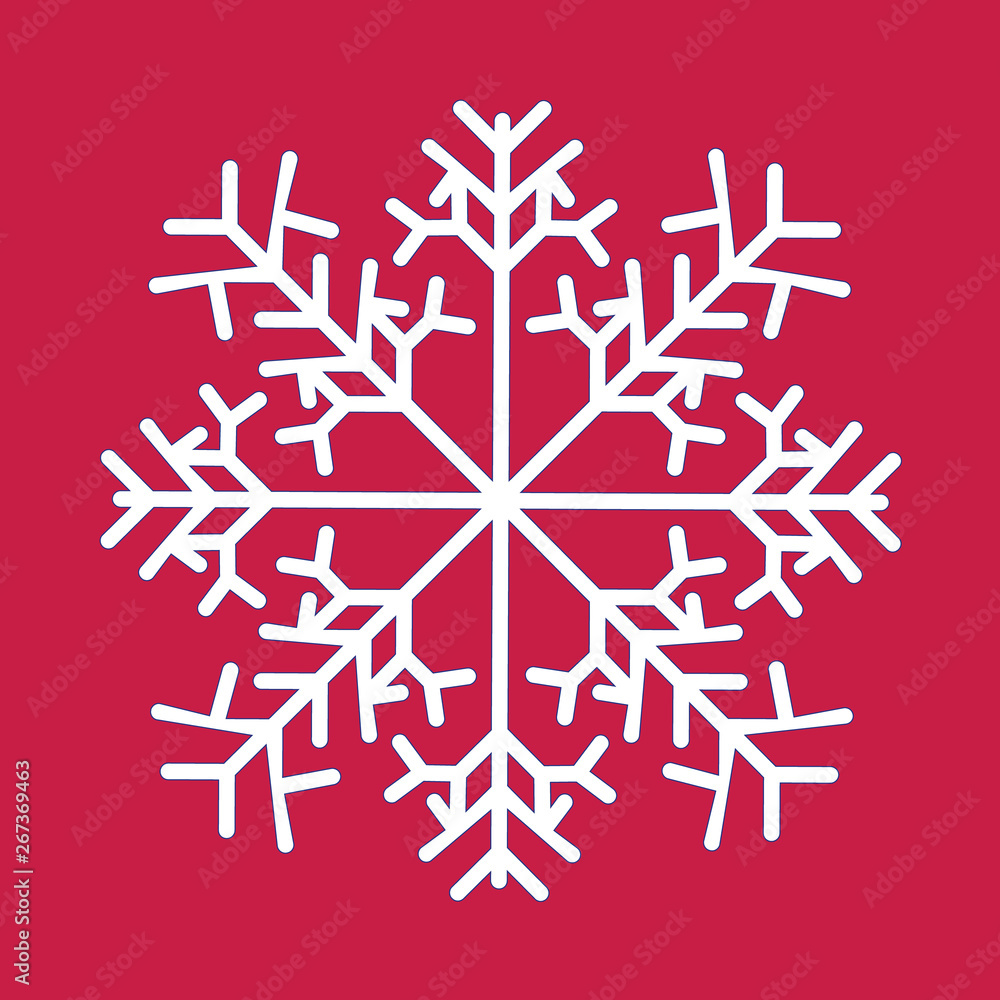 Snowflake isolated icon and sign design on red background Snowflake isolated icon and sign design on red background