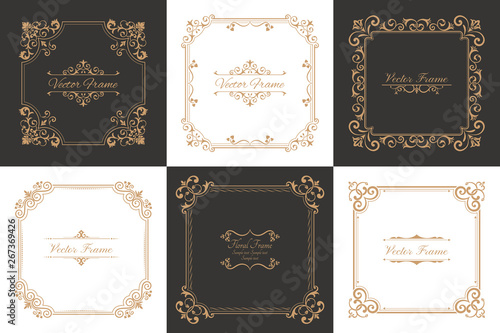 Set of vintage frames in Baroque style