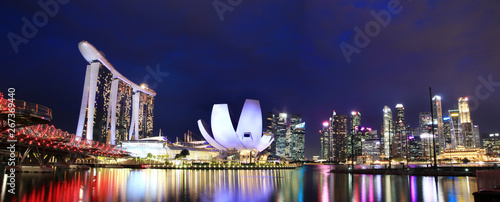 Photography Panorama Cityscape sunset of Singapore