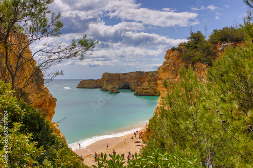 marinha beach lagoa in Algarve Portugal