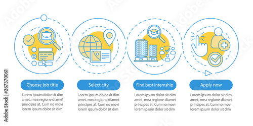 Internship program vector infographic template