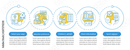 Babysitter request vector infographic template