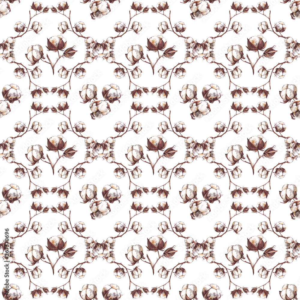 Cotton branches pattern. Cotton branches pattern.