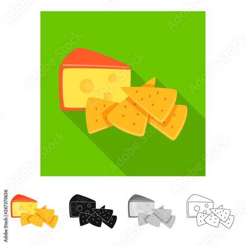 Isolated object of cracker and appetizer  sign. Collection of cracker and lactic vector icon for stock.