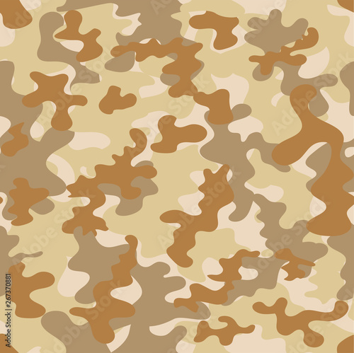 Brown military camouflage pattern, vector illustration. texture. Abstract Vector Military Background.
