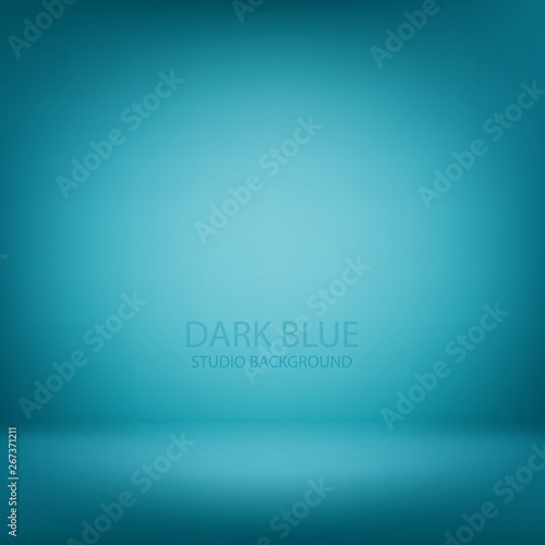 blue studio gradient wall room, Modern interior background
