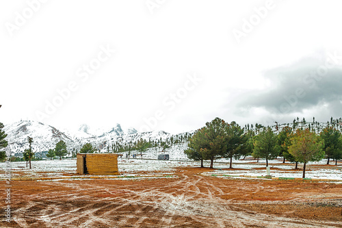 Beautiful winter panorama of mountains BOUIBLANE - MOROCCO photo