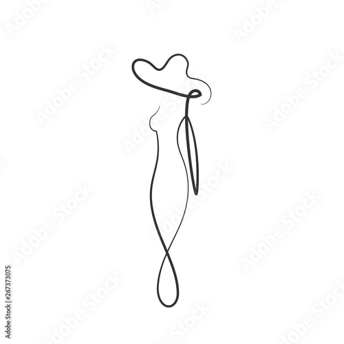 Single line female silhouette