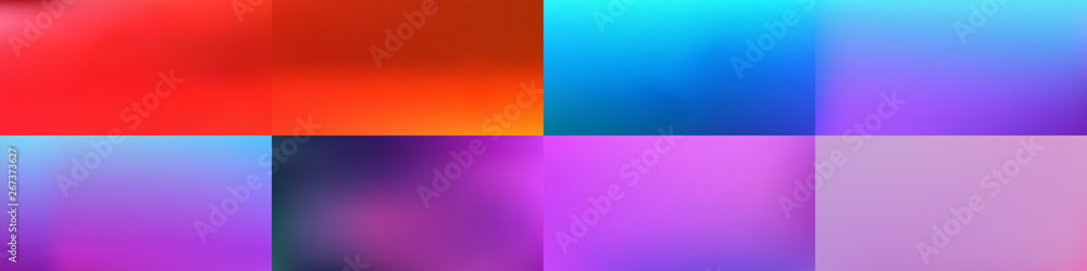 Set of Smooth abstract colorful mesh backgrounds Vector design