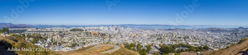 San Francisco city panorama from Twin Peaks, California, USA
