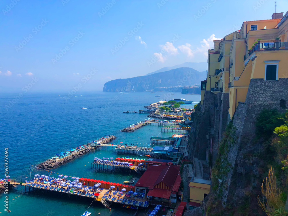 view of the coast in Sorrento Italy 