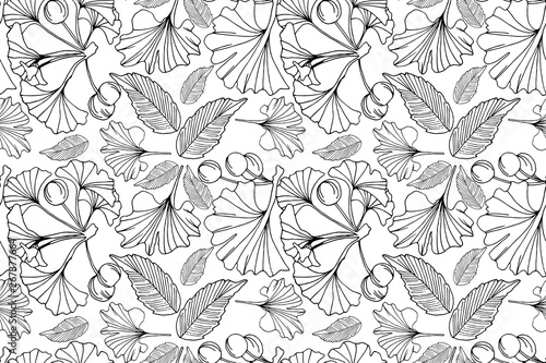 Ginkgo leaves pattern background
