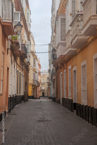 Fototapeta Naklejka Na Ścianę i Meble -  calle de centro de la ciudad de Cádiz, Andalucía	