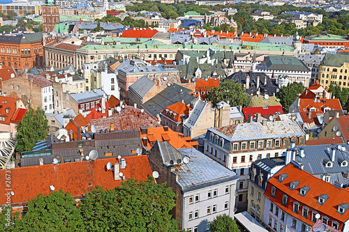 View of old town in Riga in a sunny day, Latvia