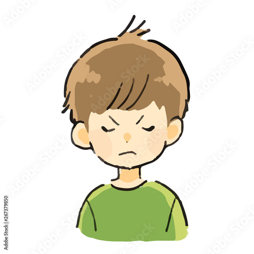 表情　男の子　怒る