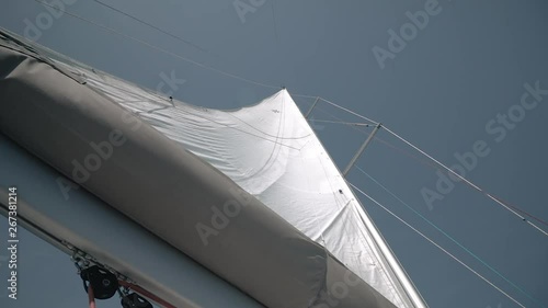 Sail into which the wind blows. Yacht on the go