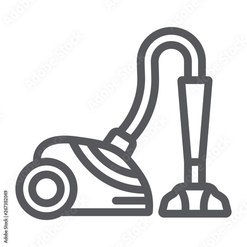 Vacuum cleaner line icon, appliance and home, hoover sign, vector graphics, a linear pattern on a white background.