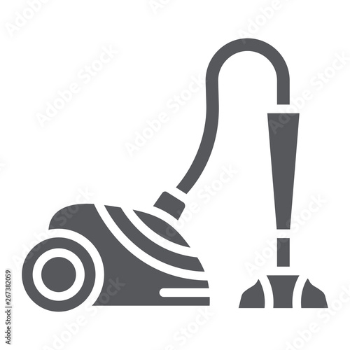 Vacuum cleaner glyph icon, appliance and home, hoover sign, vector graphics, a solid pattern on a white background.