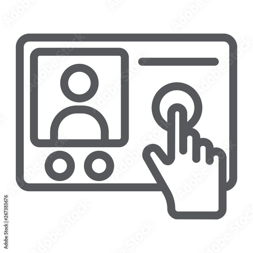 Intercom telephone line icon, communication and electronic, phone sign, vector graphics, a linear pattern on a white background.
