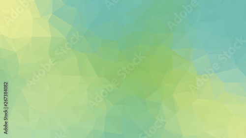 Green and yellow polygonal background with blurred gradient and white outlines, vector illustration