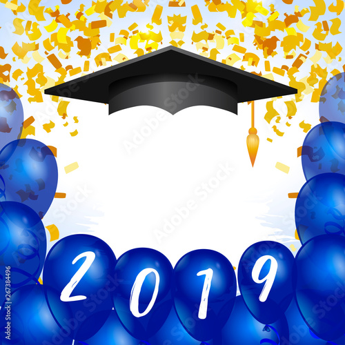 Class 2019 vector square frame for social networks