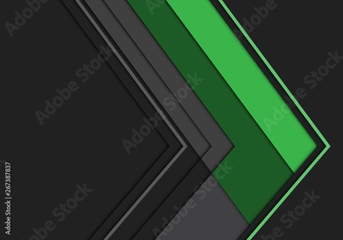 Abstract green grey arrow polygon direction design modern futuristic background vector illustration.