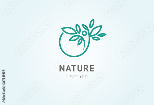 Abstract nature logo icon vector design. Healthy eco food, ecology, spa, business, diet , yoga, Environment day vector logo. Editable Design. Fitness web icon.