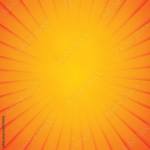 Bright orange and yellow rays vector background