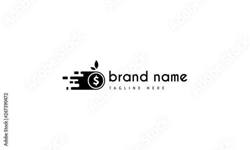 Fast Coin Pay abstract black vector logo design