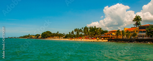 Vera Cruz, island Itaparica, Bahia, Brazil: Beautiful island with palm trees and a beach near the city of Salvador. photo
