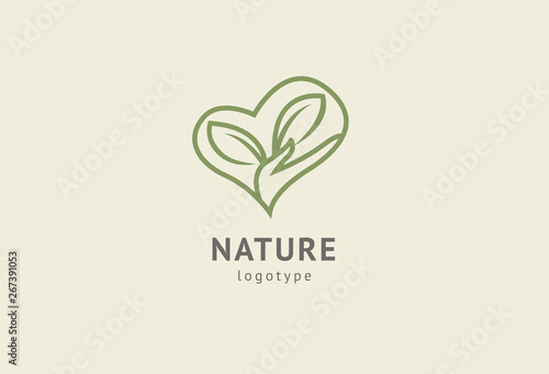 Abstract nature logo icon vector design. Healthy eco food, ecology, spa, diet, yoga, Environment day vector logo. Happy people with leaf logo. Fitness, sport web icon.