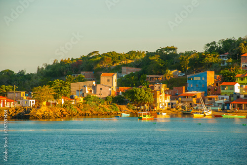 Vera Cruz, Bahia, Brazil: roll on roll off fery boat leaving the terminal Bom Despacho on the isle of Itaparica