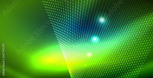 Color neon lights with waves abstract background
