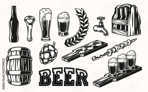 Vector set of beer elements