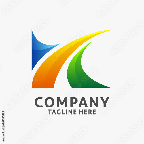 Letter K abstract business logo design