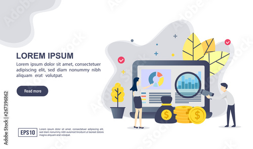 Vector illustration concept of financial with character. Modern illustration conceptual for banner, flyer, promotion, marketing material, online advertising, business presentation