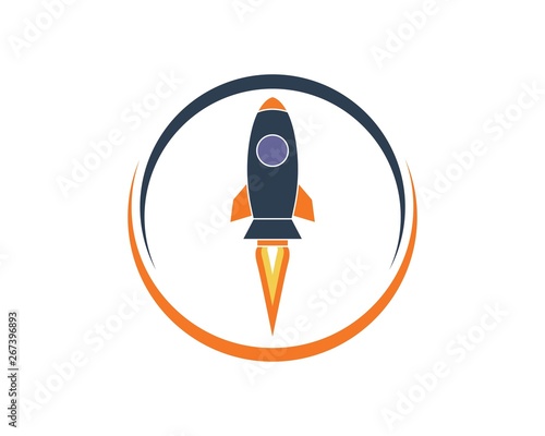Rocket ilustration logo vector icon