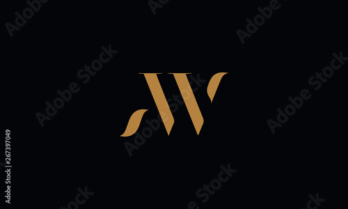 Canvastavla AW logo design template vector illustration