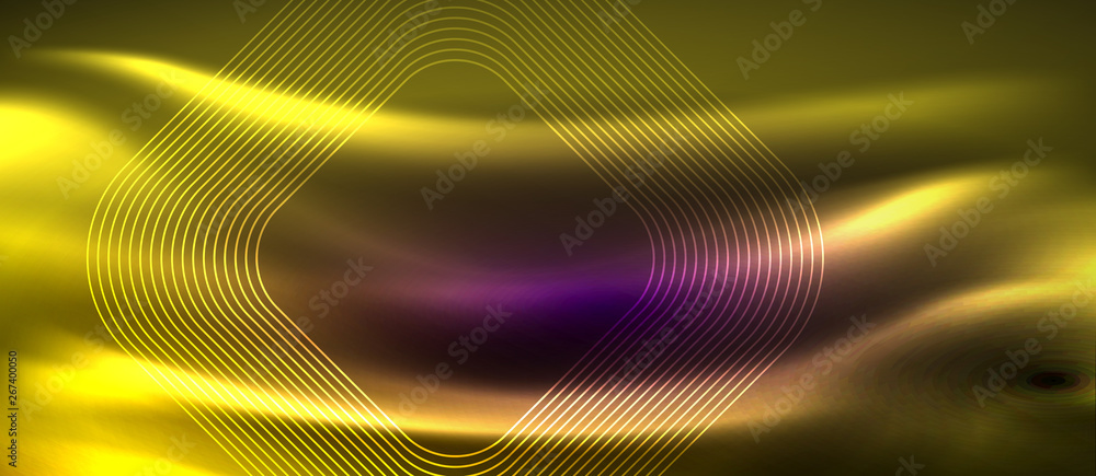 Glowing shiny neon squares abstract background, techno modern template Glowing shiny neon squares abstract background, techno modern template