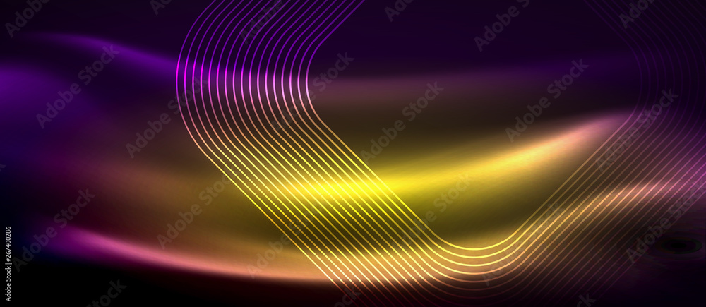 Glowing shiny neon squares abstract background, techno modern template Glowing shiny neon squares abstract background, techno modern template