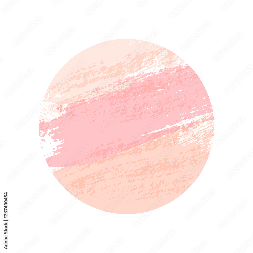 Pastel pink round brush strokes isolated on white background. Vector design element. Pastel pink round brush strokes isolated on white background. Vector design element.
