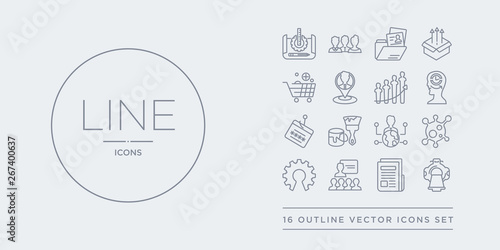 16 line vector icons set such as mri scanner, news feed, on coaching, open source, organism contains outsourcing, painting work, password phishing, patience. mri scanner, news feed, on coaching from