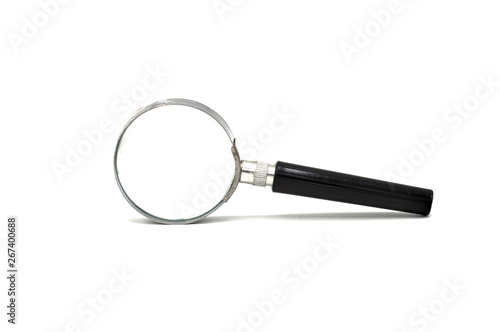 Magnifying glass with isolated on white background.