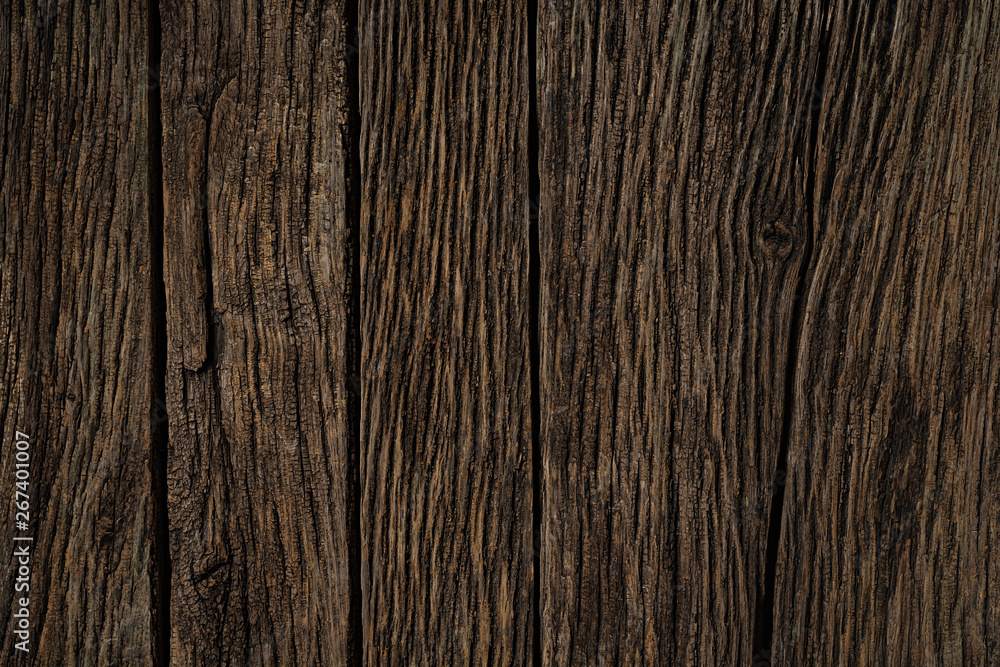 Wooden background. Rustic wood boards and background. Retro image style. Top view.