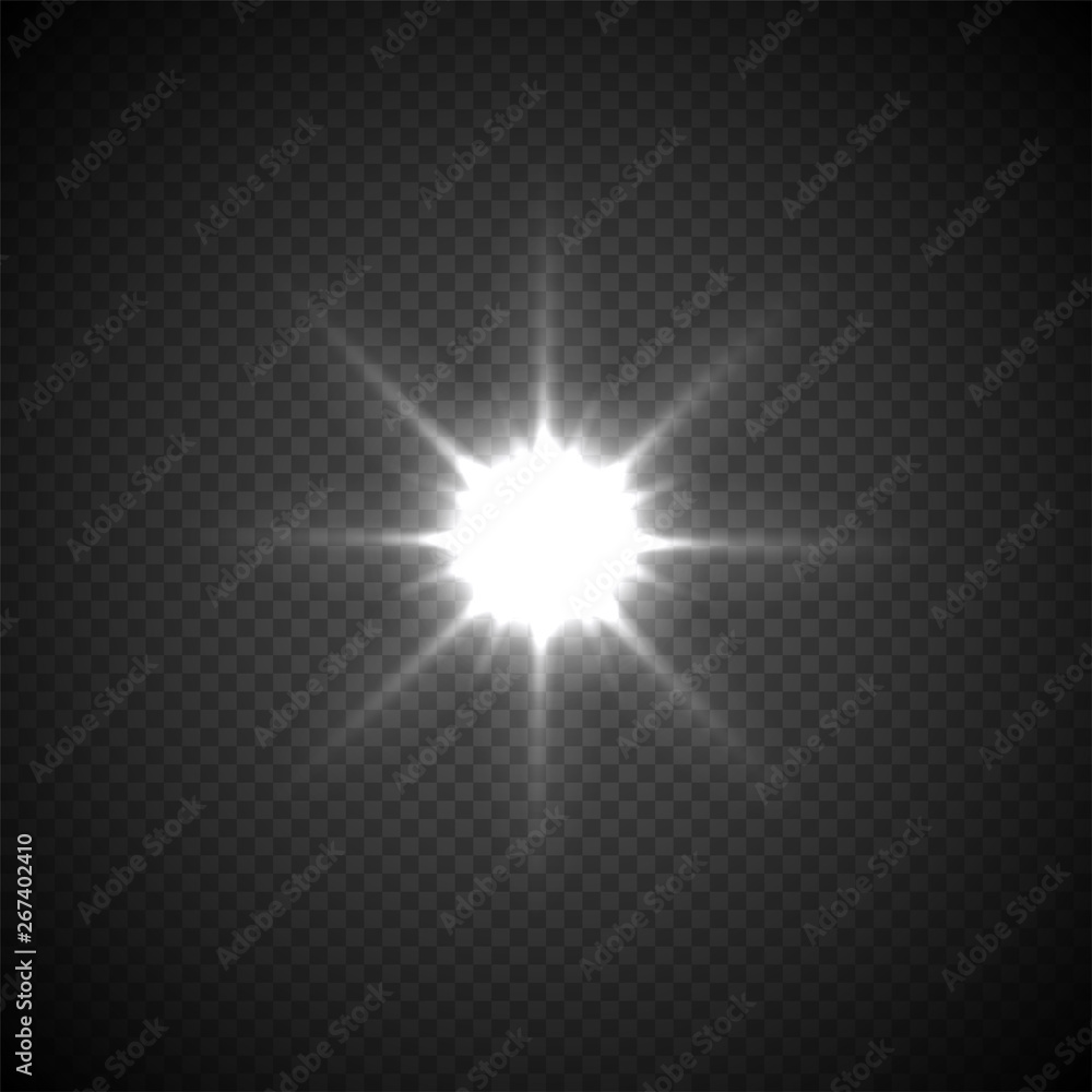 Light flashe vector illustration on transparent background