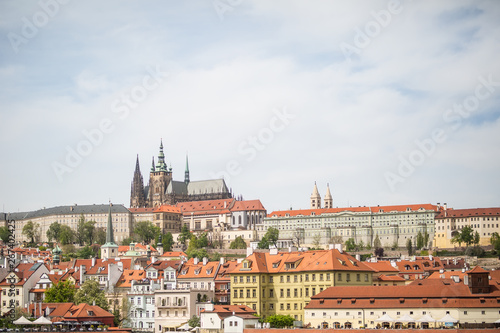 Historical Prague center with the castle Hradcany