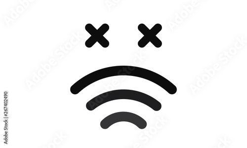 Vector illustration concept of the broken heart and wifi icon.